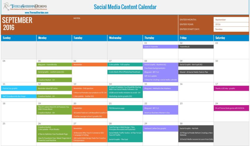 How To Use A Social Media Content Calendar Free Download 