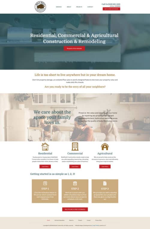 Bold Built Construction home page