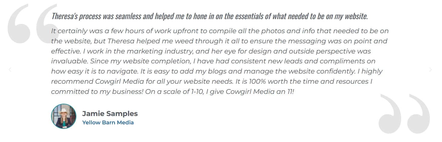 Yellow Barn Media testimonial