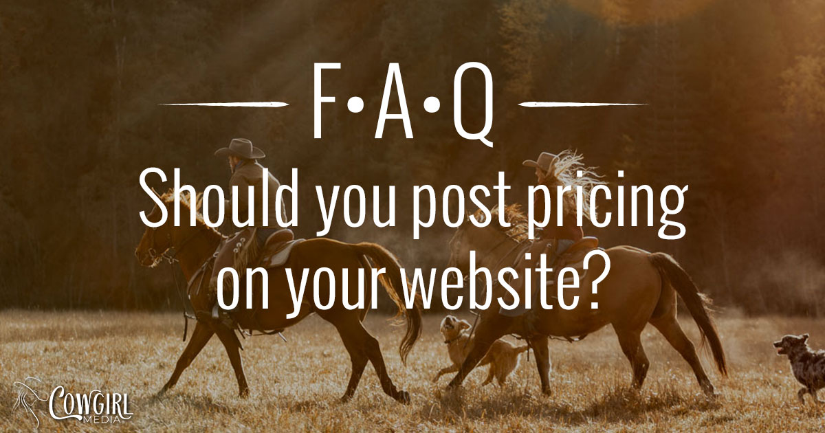 Should you post pricing on your website?