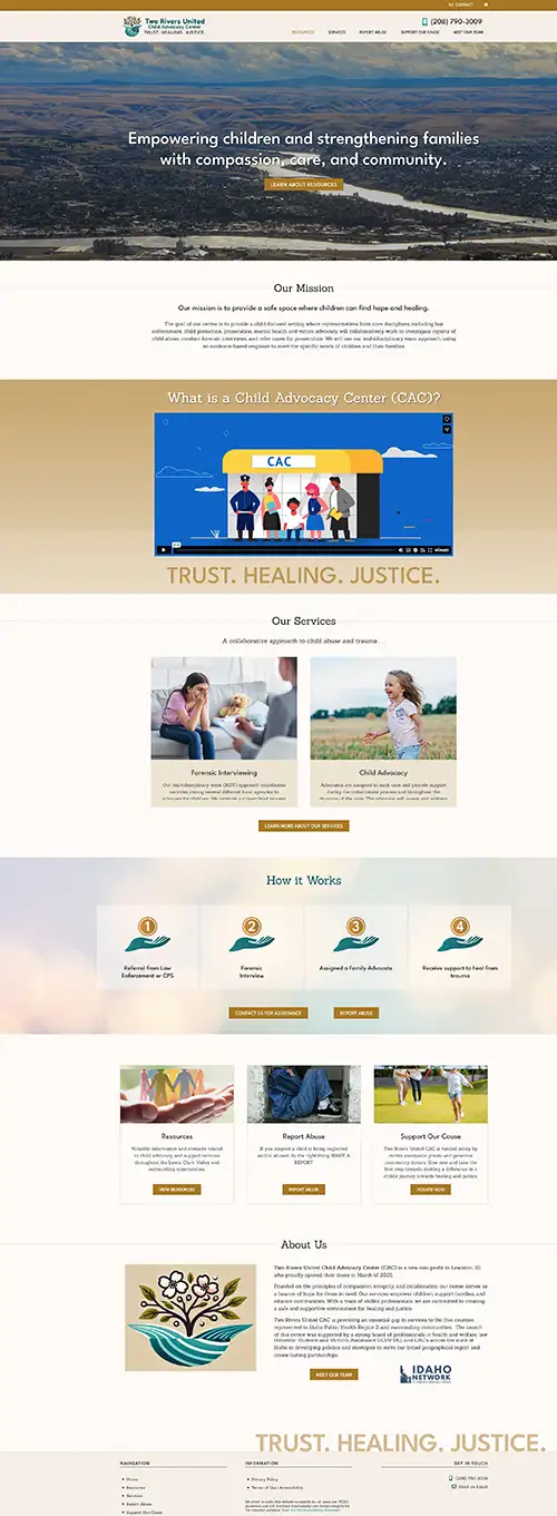 Two Rivers United CAC website screenshot