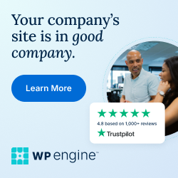 WP Engine website hosting banner